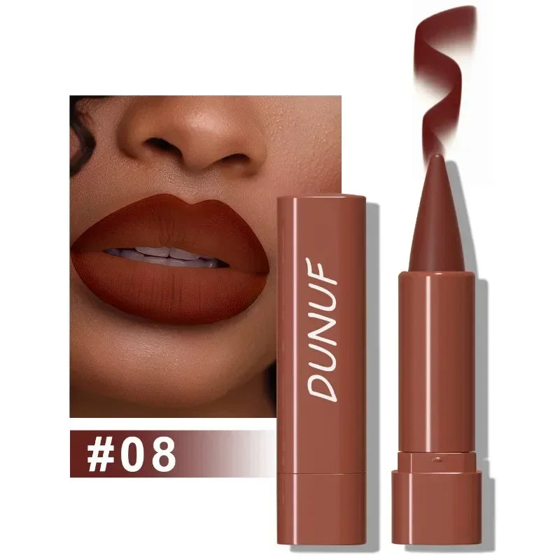Blushimmer nude brown lip liner pencil with velvet matte finish, waterproof, non-stick, for precise lip makeup application.