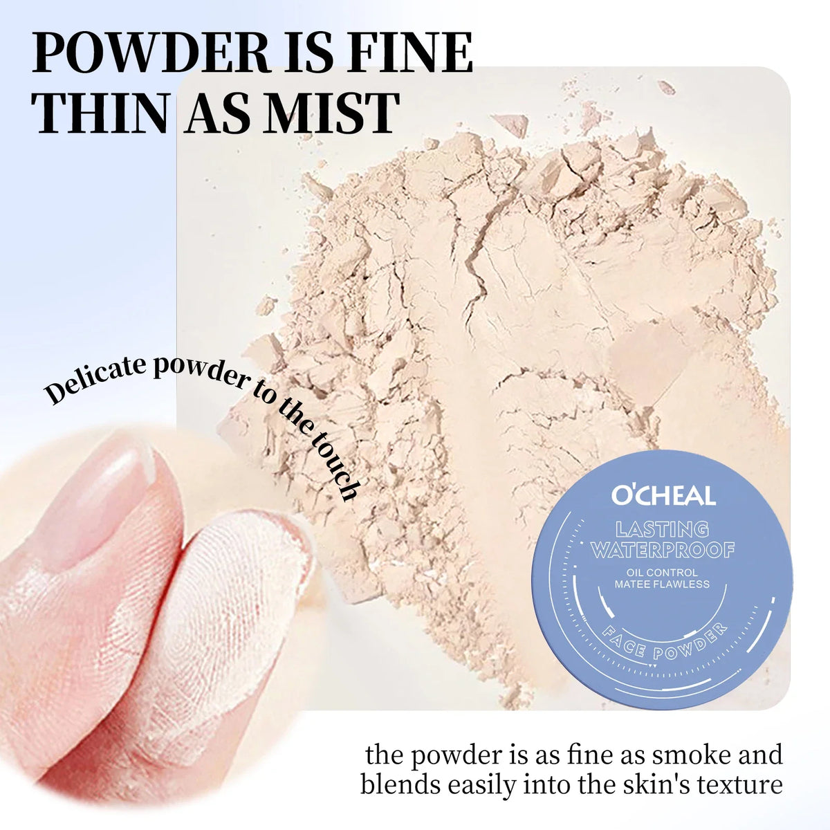 Blushimmer Ocheal Matte Face Setting Powder and Radiant Foundation compact with pressed powder for full coverage makeup.