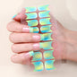 16Tips Full Cover French Nail Polish Strips Gradient Glitter Nail Stickers Self Adhesive Manicure Decoration Nail Art Decals