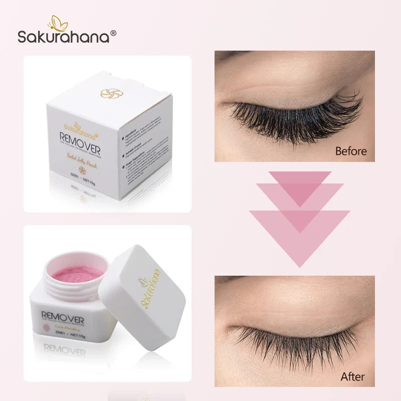 Blushimmer SAKURAHANA eyelash glue remover gel cream, professional Korean lash glue remover with gentle, no-stimulation formula