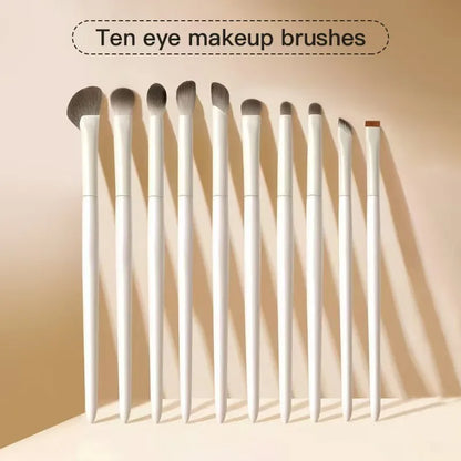 Blushimmer eye makeup brush set with professional brushes for beginners, includes detail, eyebrow, crease, and shader brushes.