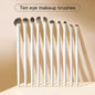 Blushimmer eye makeup brush set with professional brushes for beginners, includes detail, eyebrow, crease, and shader brushes.