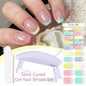 Blushimmer Harunouta 4-piece set of gradient jelly semi-cured gel nail strips in nude pink with waterproof, long-lasting nail stickers.