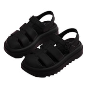 Women Chunky Platform Roman Style Sandals 2025 Summer Soft Shoes Elegant Fashion Woman Closed Toe Non-Slip Beach Slides Sandals