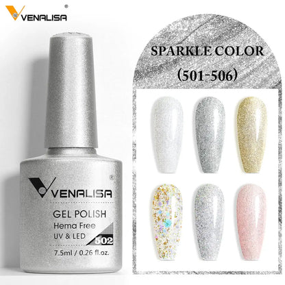 Blushimmer Venalisa glitter gel nail polish in pink nude with full coverage, perfect for French and UV LED nail designs.