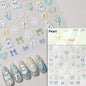 Brown 5D Japanese Kawaii Bear nail art stickers by Blushimmer, self-adhesive cartoon animal nail decals for DIY nail decoration.