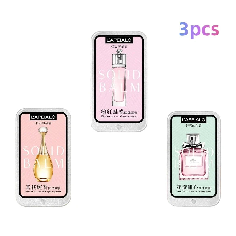 Blushimmer woman body pheromone perfume solid balm in a portable, long-lasting light fragrance container with a sleek design.