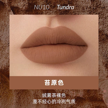 Blushimmer Kaleidos Lipstick Lip Cream in matte velvet nude, waterproof long-lasting lip stain with a smooth lip gloss finish.
