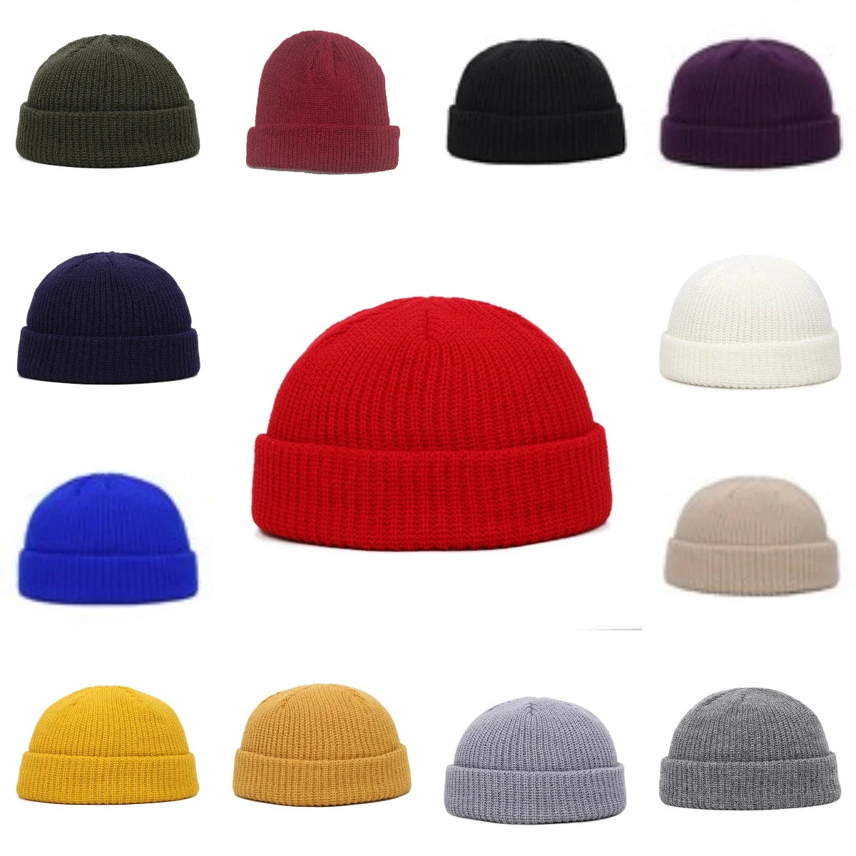 Knitted Hat for Men Women Caps Hip Hop Wool Fashion Simple Warm Skullies Beanies Solid Autumn Winter Beanie Cap Trendy Style