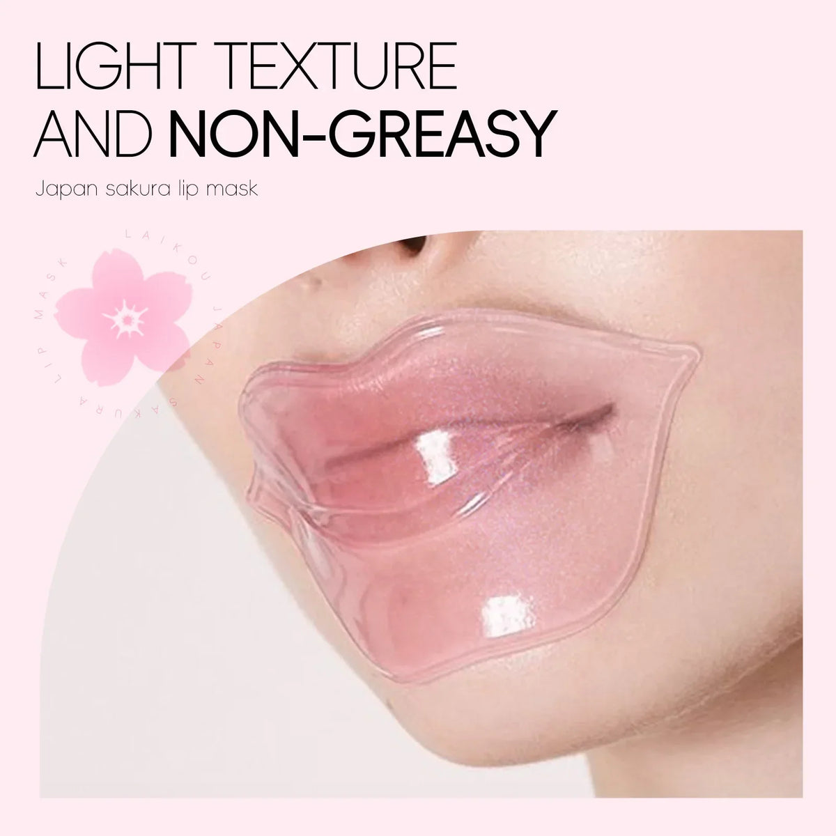 Blushimmer LAIKOU lip mask set with five moisturizing, hydrating gel patches for repairing and softening lips.
