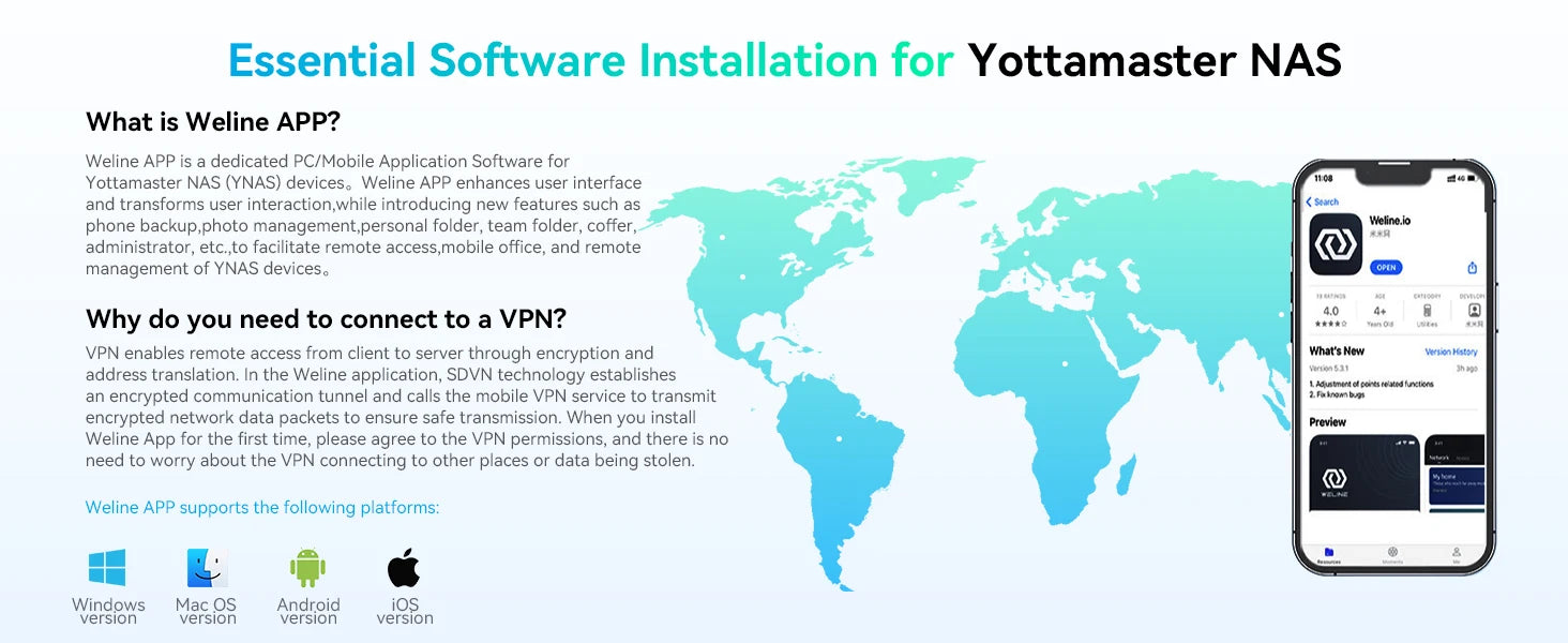 Yottamaster2.5"/ 3.5" SATA HDD NAS Network Private Cloud Storage Hard Drive Enclosure Cloud Storage with External HDD Enclosure