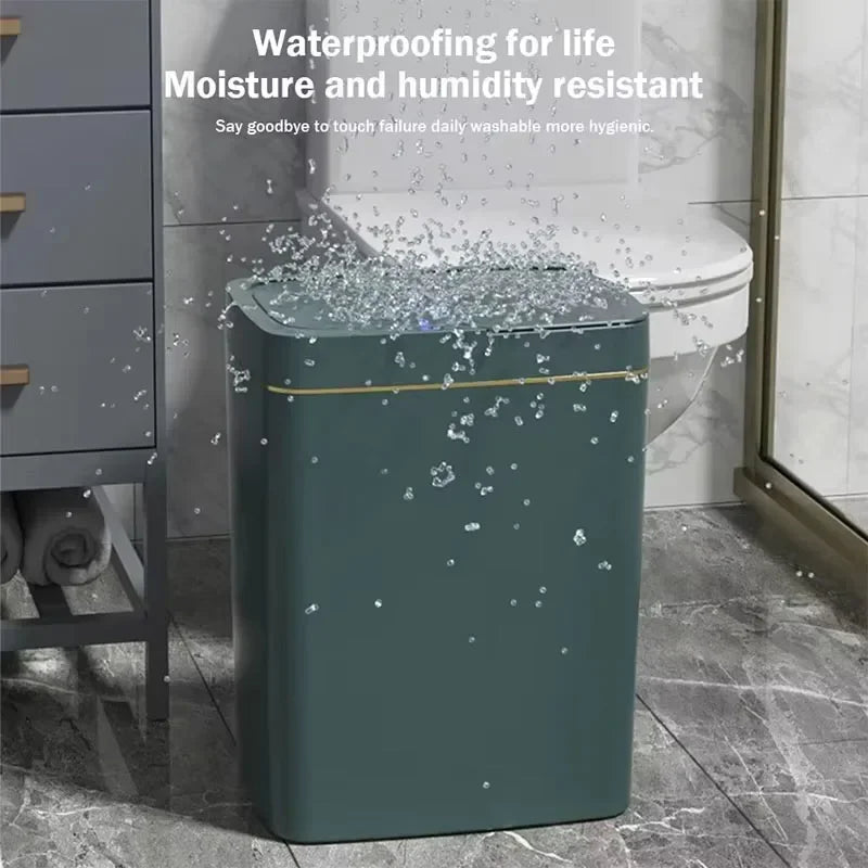 15L Smart Bathroom Trash Can with Lid Touchless Narrow Smart Sensor Garbage Bin for Home Kitchen Automatic Electronic Trash Bin
