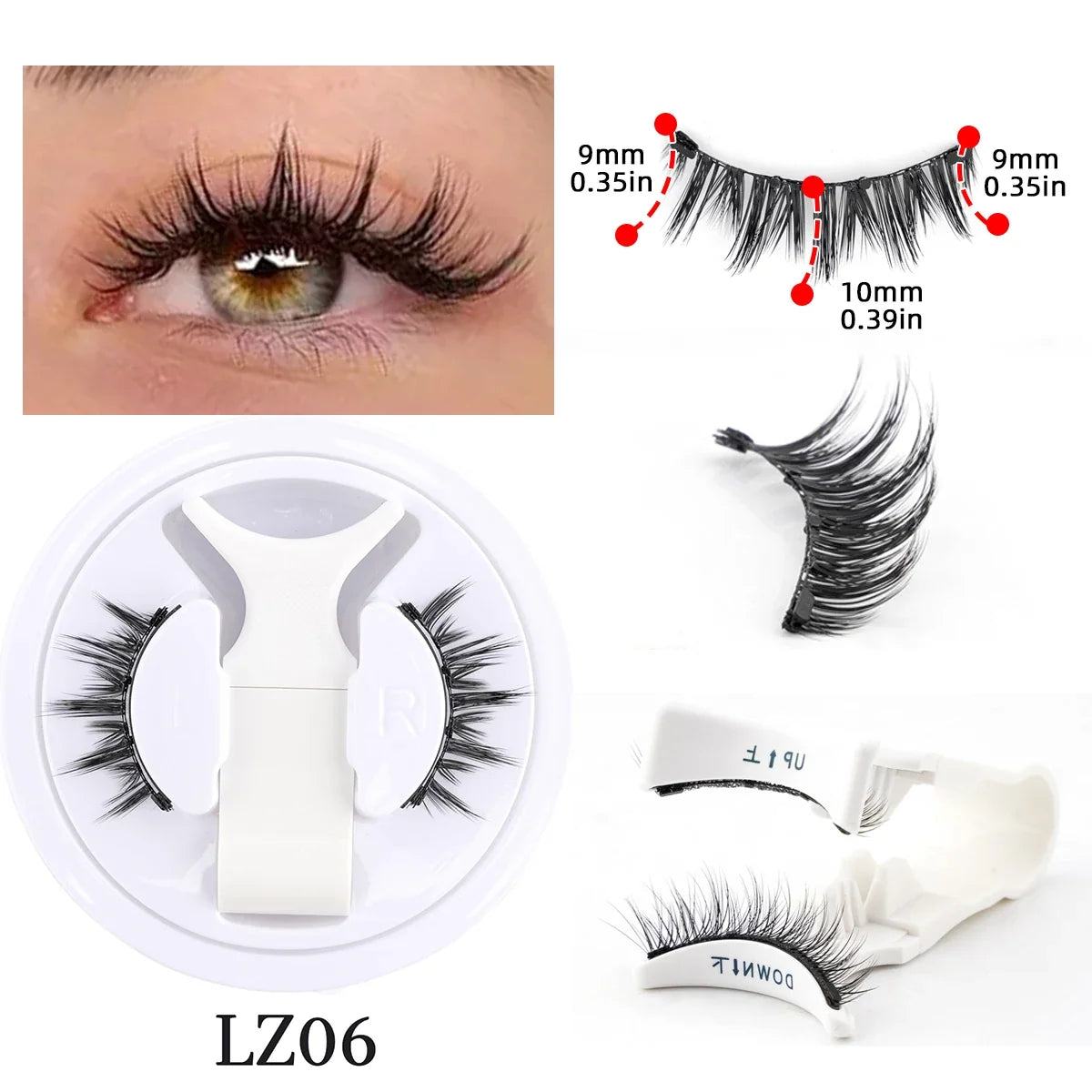 Blushimmer magnetic 3D mink false eyelashes set with tweezers, reusable natural long eyelashes for makeup enhancement.