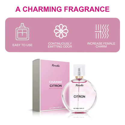 Blushimmer women's perfume bottle with elegant floral scent, showcasing the subtle, long-lasting fragrance for daily wear and dating.