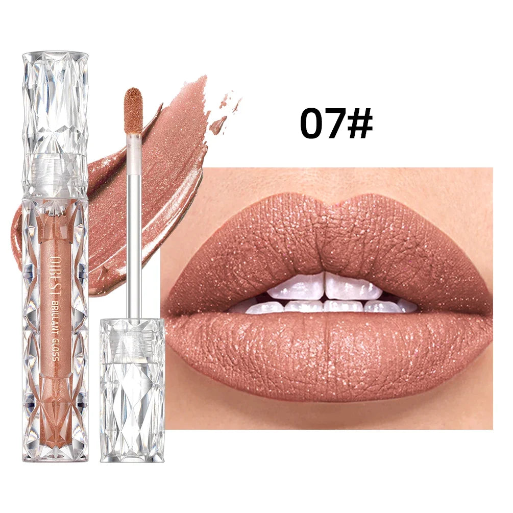 QIBEST 10 Colors matte shiny glitter liquid lipstick by Blushimmer, glossy waterproof long-lasting lip gloss for women’s lips makeup