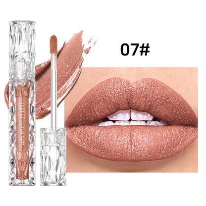 QIBEST 10 Colors matte shiny glitter liquid lipstick by Blushimmer, glossy waterproof long-lasting lip gloss for women’s lips makeup