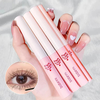 Blushimmer waterproof mascara with ultra-fine brush, black-brown silk fibers, fast-drying, lengthening, curling makeup for eyelashes.