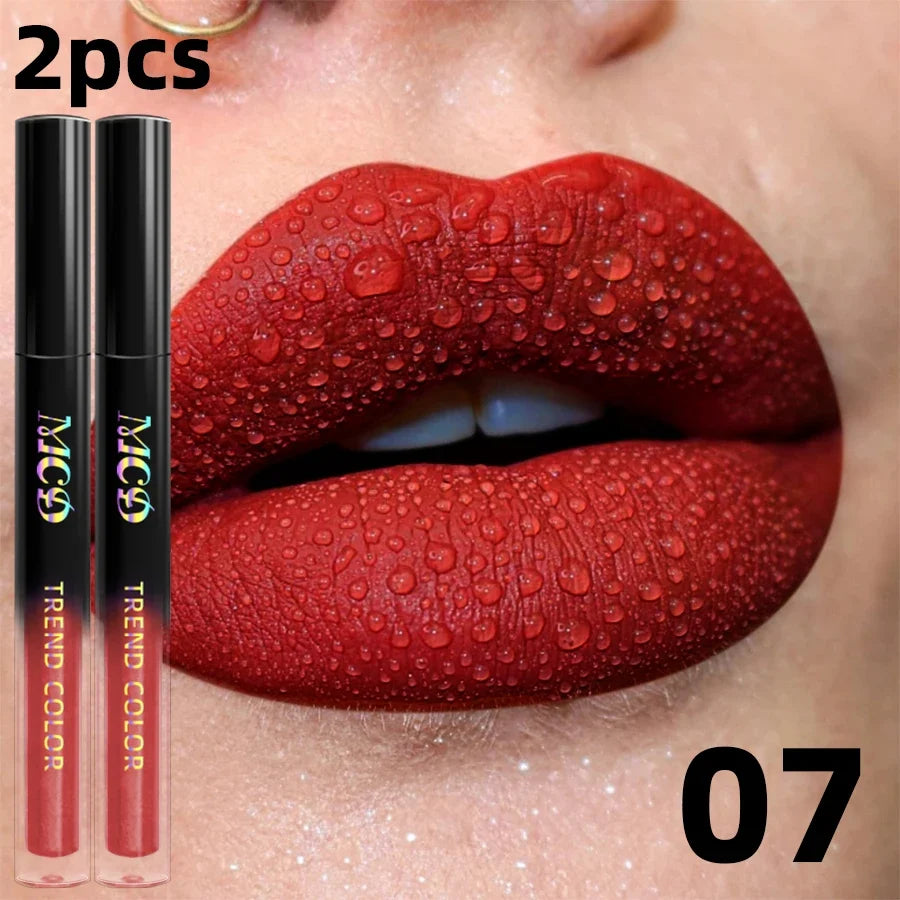 Blushimmer matte velvet lip gloss in 19 colors, waterproof liquid lipstick with nude and red shades, glossy lip tint makeup.