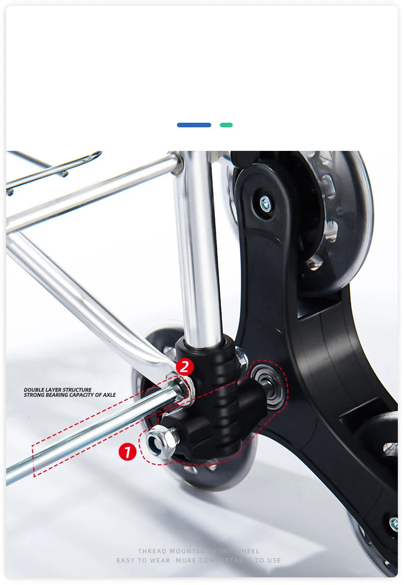 Grocery Cart Portable Aluminum Alloy Shopping Folding Trolley Big Capacity Lightweight Step Climbing Folded Trolley