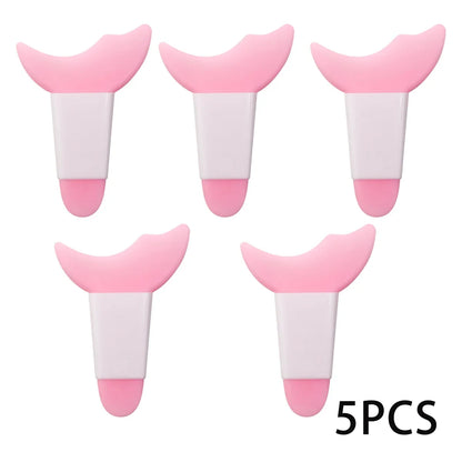 Blushimmer silicone eyeliner stencil set with winged tips and mascara shield for precise makeup application and eyeliner shaping.
