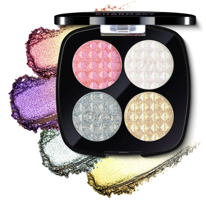Charmacy 4 Colors Duochrome Eyeshadow Palette - Multichrome Shimmer