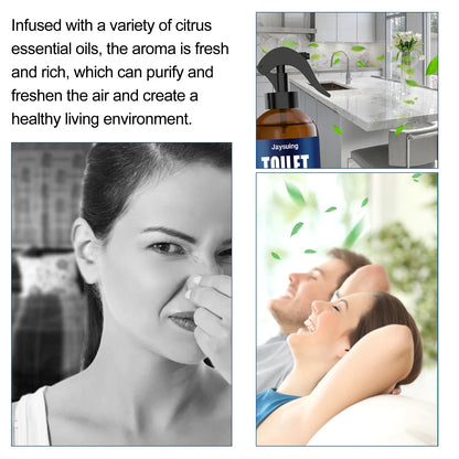Bergamot Bathroom Deodorizer Spray Multi-functional Air Freshener for Kitchen Bedroom Interior Household Air Purification Spray