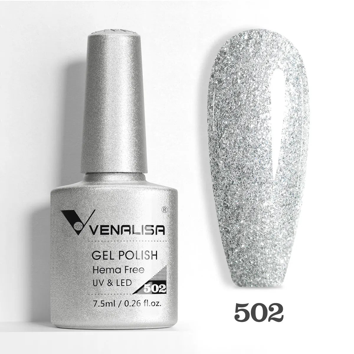 Blushimmer Venalisa HEMA TPO Free Glitter Nail Gel Polish with full coverage pink nude and glitter accents for UV and LED nails