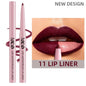 Blushimmer waterproof matte lip liner in sexy red shade for defining lips, with natural color and hydrating lip makeup look.