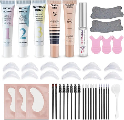 Permania Lash Lift and Brow Lamination Kit with Black Tint