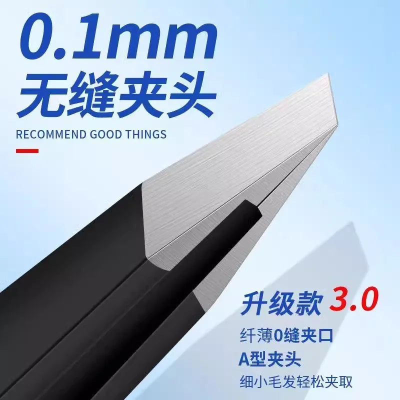 Blushimmer stainless steel tweezers with slanted tip for precise eyebrow and facial hair grooming, easy to use beauty tool