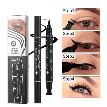 Double-Ended Stamp Liquid Eyeliner - Waterproof & Smudge-Proof