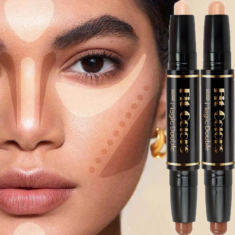 Blushimmer double-head highlight and contour shadow stick for face, foundation, concealer, and makeup contouring.