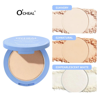 Blushimmer Ocheal matte face setting powder in compact form, oil-control, lightweight foundation with radiant finish for full coverage makeup.