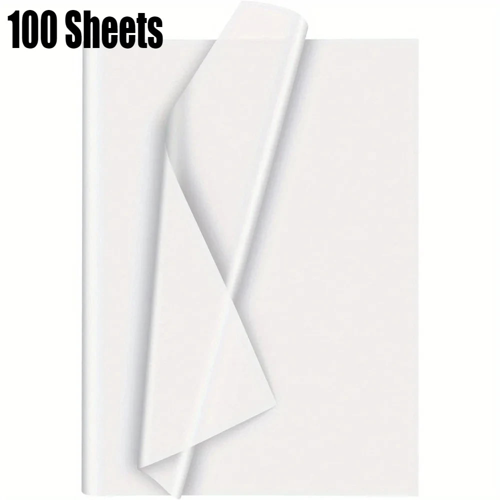 10-100 Sheets White Tissue Paper for Packaging Gift Wrapping Craft Papers Bulk for DIY Wedding Festival Party Supplies