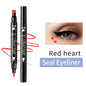 Black double-ended liquid eyeliner with eye stamp from Blushimmer, waterproof, smudge-proof, long-lasting felt tip makeup pen.