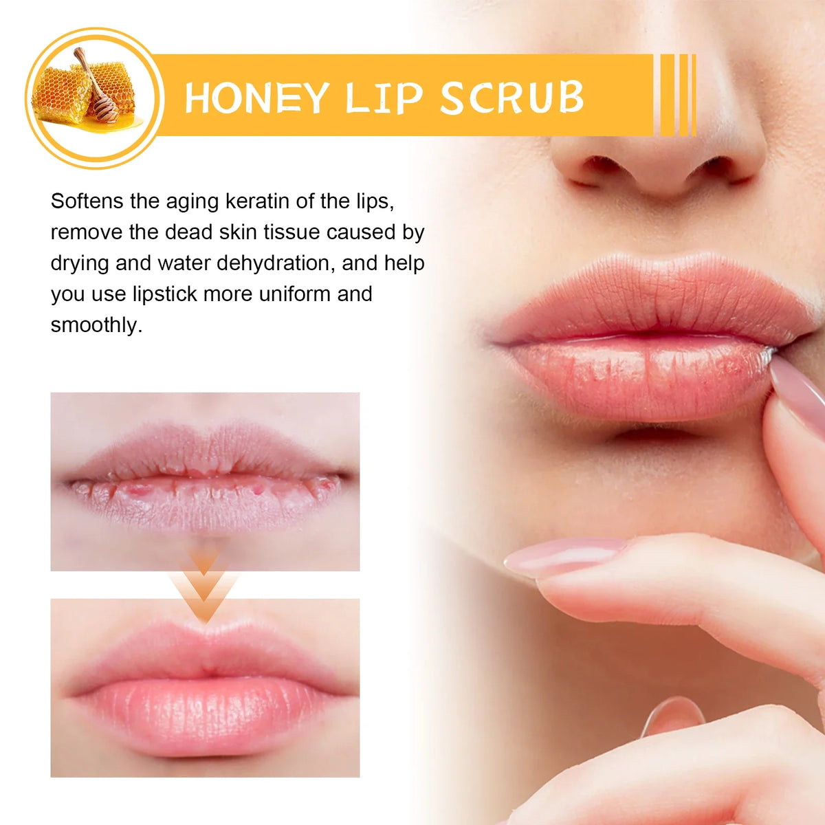 Blushimmer EELHOE pink lips scrub exfoliator with moisturizing and lightening properties, showing a close-up of the lip care product.