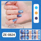 Gradient Cat Eye Style Nail Art Stickers, 16-Piece Set Self-Adhesive Waterproof Glitter False Nail Decals