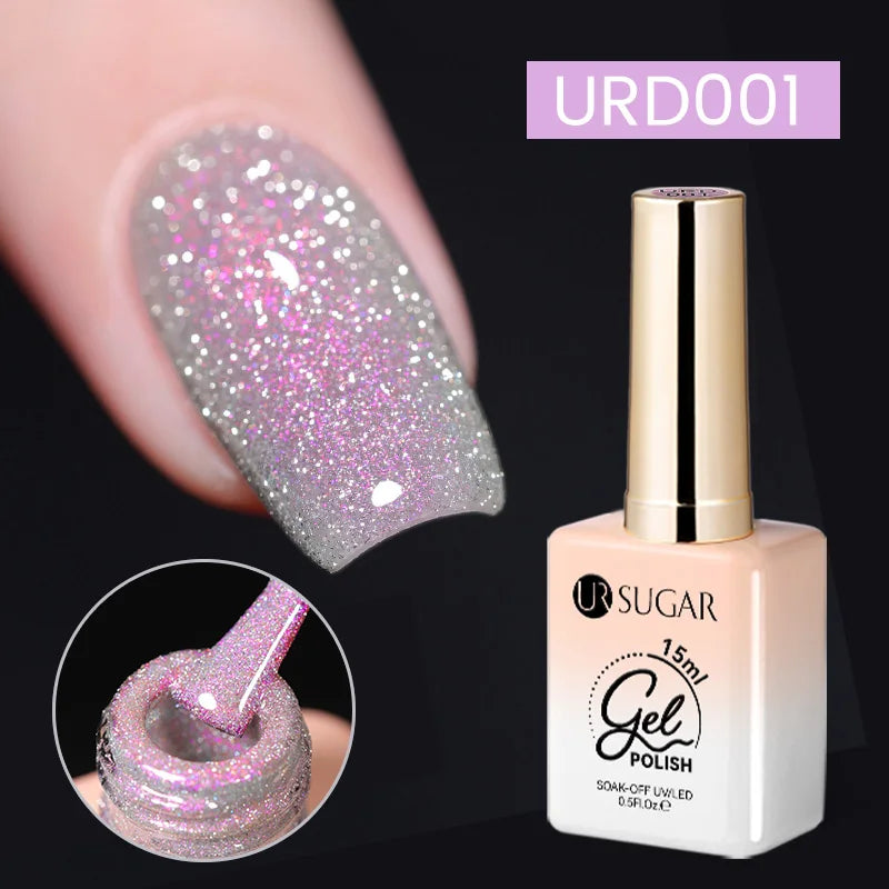 Blushimmer UR SUGAR 15ml translucent white gel polish for semi-permanent UV nail art and soak-off gel varnish.