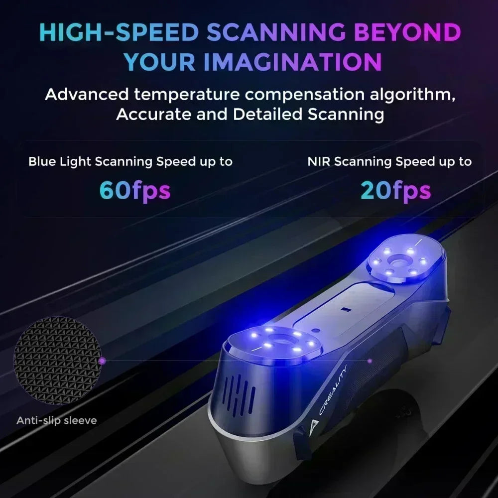 Creality 3D Scanner CR-Scan Raptor Multiple-line Blue NIR 0.02mm Accuracy 60FPS Anti-Shake Tracking Scanning 24Bit Color Scanner