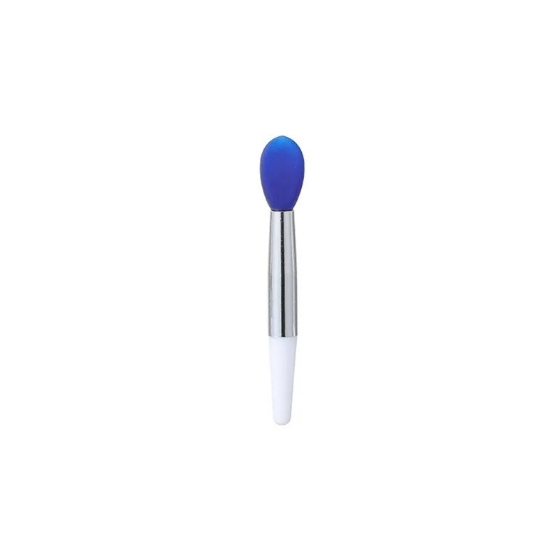 Set of 10 Blushimmer silicone lip and eye makeup brushes, mini and portable with transparent applicator sticks for lipstick and eye makeup.