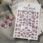 Pink and black leopard print nail art stickers from Blushimmer, 8x10cm, featuring adhesive leopard decals for DIY manicure decoration.