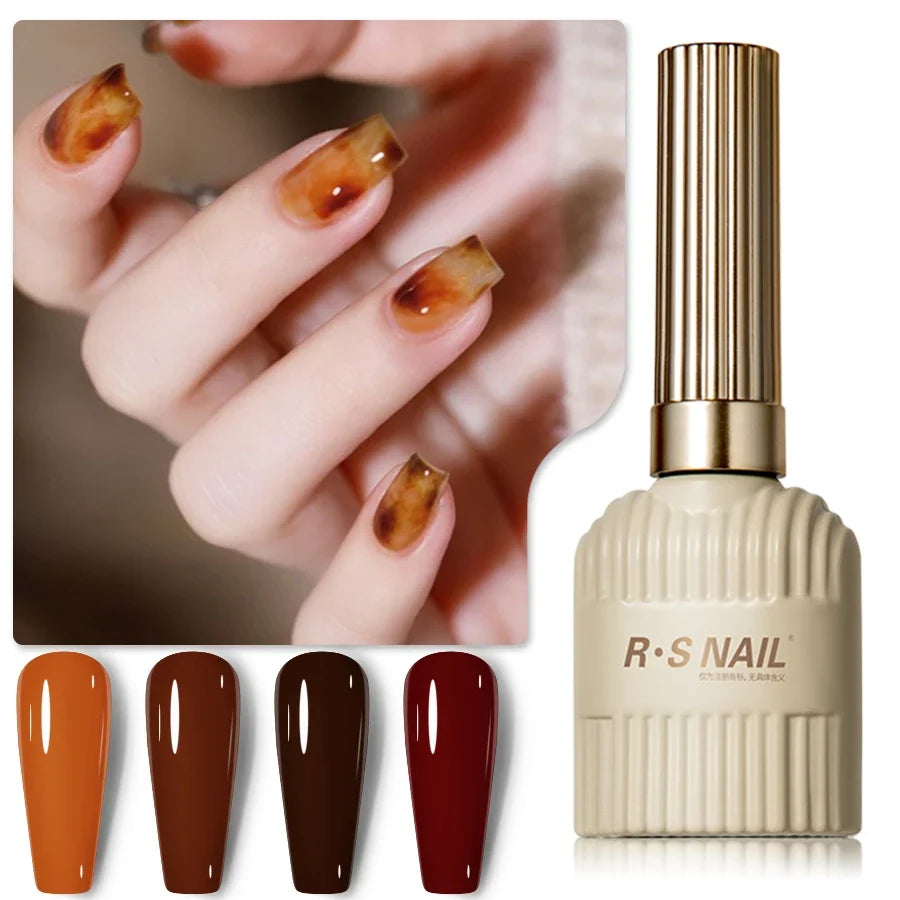 Blushimmer RSNAIL 10g Jelly Amber Gel Nail Polish in crystal brown, showcasing translucent gel for nail art and UV gel manicures