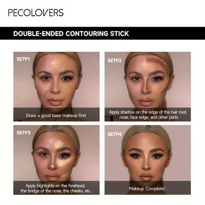 Blushimmer makeup foundation stick for face, featuring bronzer, concealer, and contouring in a sleek cosmetic application.