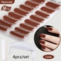 Blushimmer Harunouta 4-piece gradient jelly semi-cured gel nail strips with nude pink waterproof design and nail lamp for long-lasting wear.