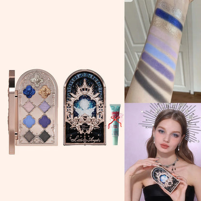 Blushimmer Flower Knows Chocolate Wonder-Shop 8-color eyeshadow palette with shades of brown, pink, and shimmer finishes.