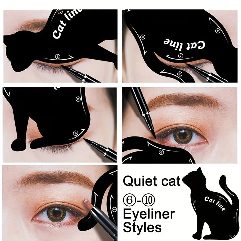 Blushimmer cat eye stencil template for eyeliner shaping, easy to use eye makeup tool for perfect feline eyeliner looks.