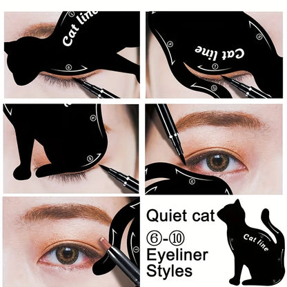 Blushimmer cat eye stencil template for eyeliner shaping, easy to use eye makeup tool for perfect feline eyeliner looks.