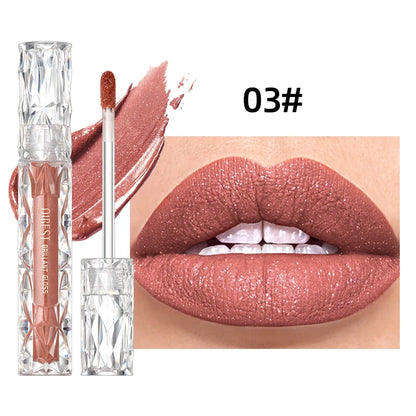 Qibest Glitter Shimmer Liquid Lipstick - Matte Waterproof Lip Gloss