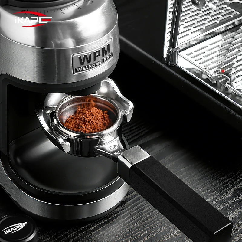 IKAPE Flat design Espresso Bottomless Portafilter,58mm E61 Stainless Steel Coffee Portafilter,Espresso Machine Accessories