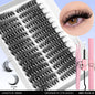 Blushimmer GROINNEYA DIY eyelash extension kit with mixed lash clusters, bond, seal, and tweezers for at-home lash application.